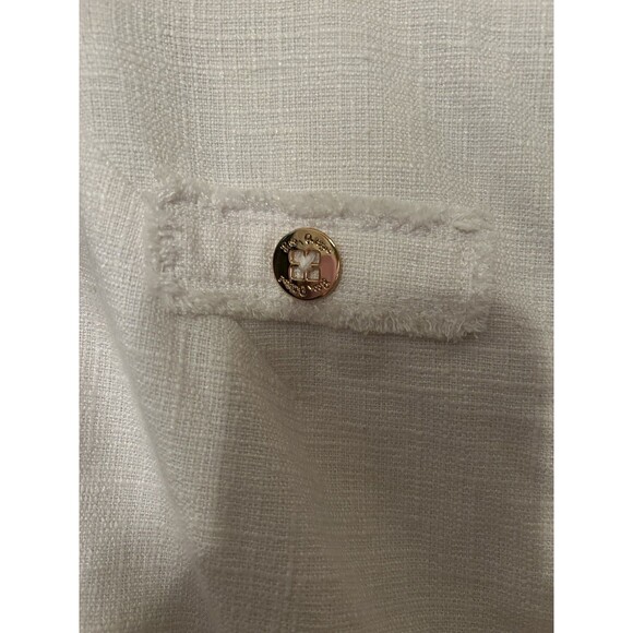 lilly pulitzer Millie Tweed Jacket White Linen Blend Womens medium - Picture 4 of 13